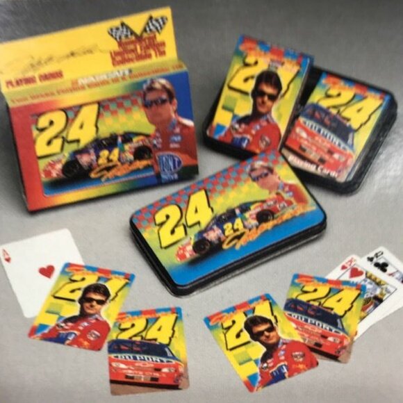Vintage Nascar Jeff Gordon Limited Edition Collectible Tin 2 Decks Playing Cards - Picture 2 of 13